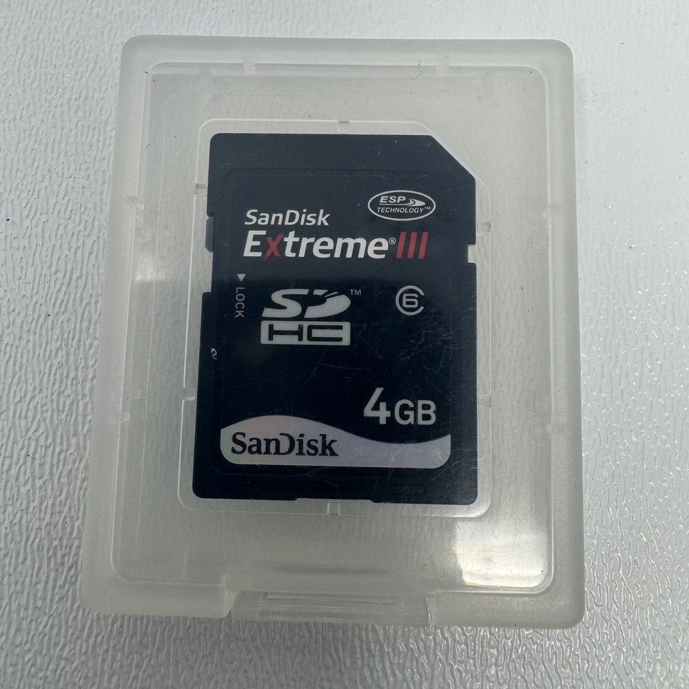 SanDisk Extreme III 4GB SDHC Memory Card Class 6 ESP Technology BH0821611730D